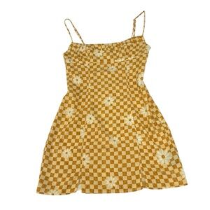 Urban Outfitters Daisy Dress Womens Small Yellow Floral Festival Y2K Cottagecore
